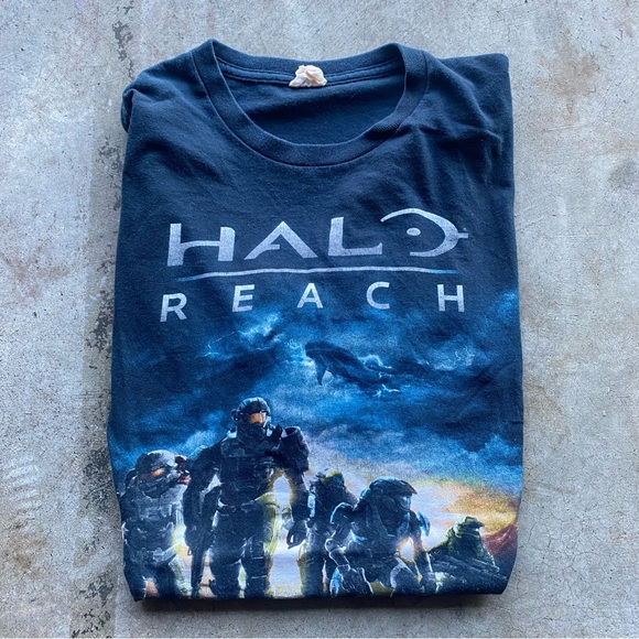Anvil Other - Vintage Y2K 00s Halo Reach 2010 Poster Print Video Game Promo T-Shirt